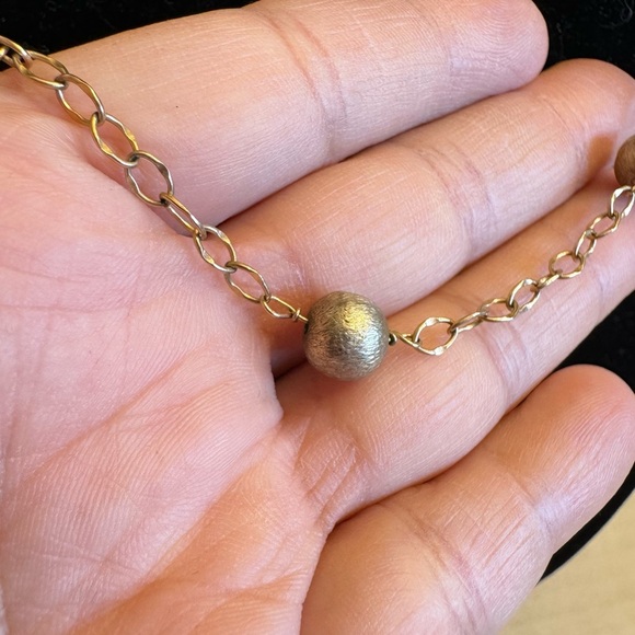 Vintage Gold Beaded Cable Link Chain Chain Necklace 14kt Gold Filled - Picture 6 of 16